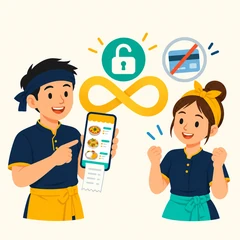 เริ่มใช้ระบบขายหน้าร้านขั้นฟรีได้ต่อเนื่อง โดยไม่ต้องใช้บัตรเครดิต