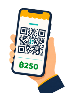 QR พร้อมเพย์ที่มียอด ฿250